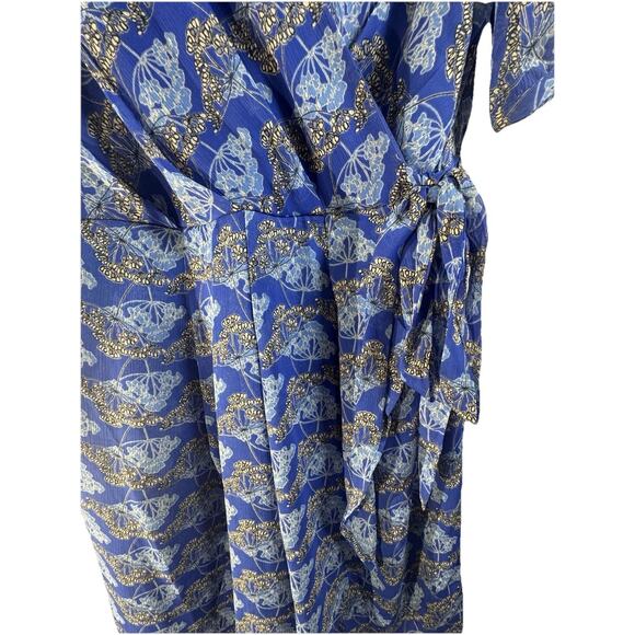 New ESTELLE Floral Flowy Plus Size 1x 16W Wrap V Neck Lined Tiered Dress Resort - Picture 9 of 11